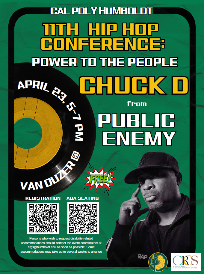 Hip Hop Conference Power to the People Chuck D from Public Enemy April 23 5 p.m.